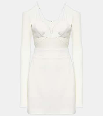 Bridal cutout crêpe minidress | Nensi Dojaka