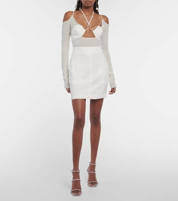 Bridal cutout crêpe minidress | Nensi Dojaka