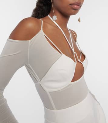 Bridal cutout crêpe minidress | Nensi Dojaka