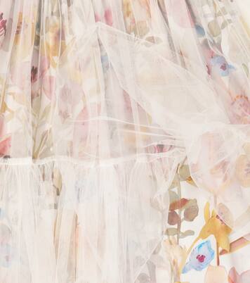 Abito con stampa e tulle | Il Gufo