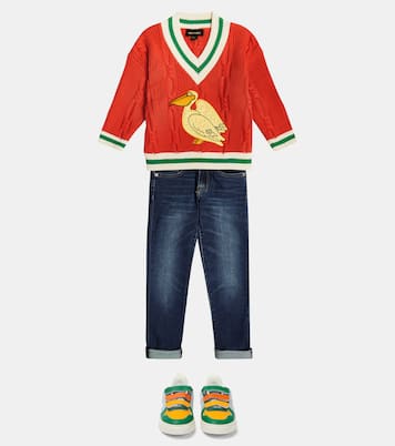 Jersey en punto de algodón bordado | Mini Rodini