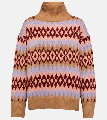 Intarsia wool and cashmere turtleneck sweater | Jardin des Orangers