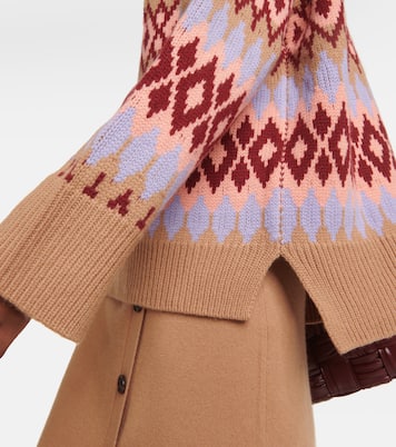 Intarsia wool and cashmere turtleneck sweater | Jardin des Orangers