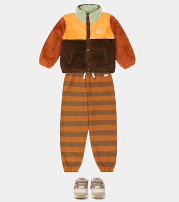 Colorblocked faux shearling jacket | Tinycottons