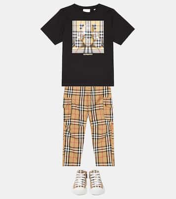 Pantalon cargo Burberry Check en coton | Burberry Kids