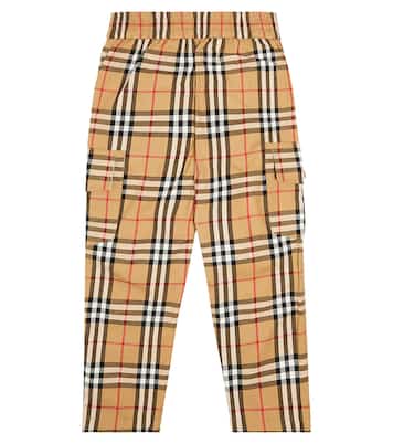 Pantalon cargo Burberry Check en coton | Burberry Kids