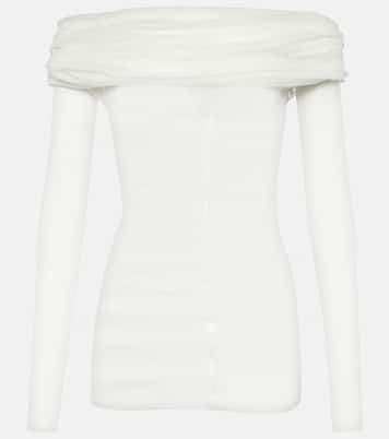 Top in seta con scollo bardot | Christopher Esber