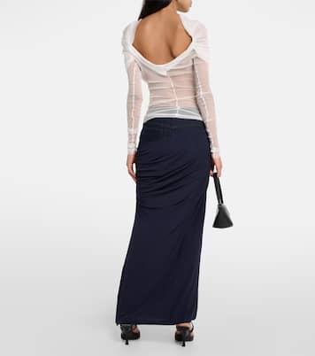 Top in seta con scollo bardot | Christopher Esber