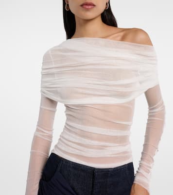 Top in seta con scollo bardot | Christopher Esber