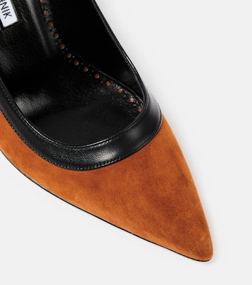 Mules Dalina 90 in suede con pelle | Manolo Blahnik