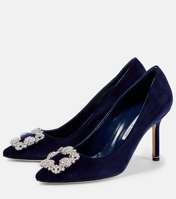 Escarpins Hangisi 90 en velours à ornements | Manolo Blahnik