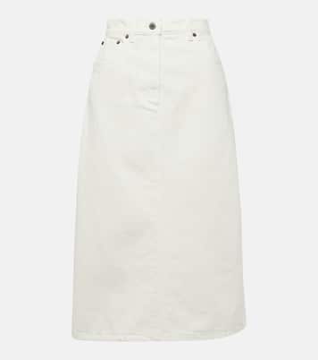 Falda midi de denim de tiro alto | Prada