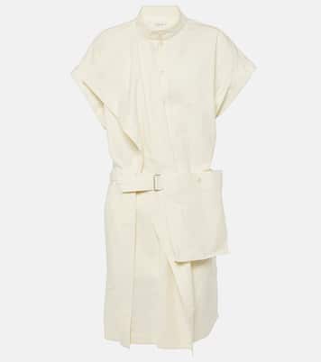 Asymmetrical cotton-blend minidress | Lemaire