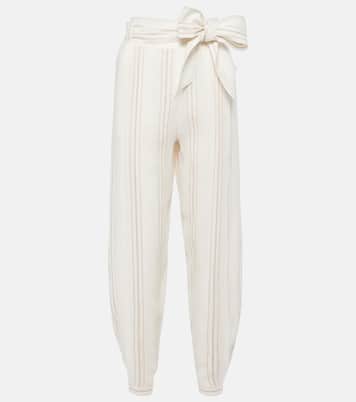 Pantalon tapered Gustel rayé en lin | Loro Piana