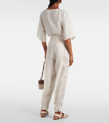 Pantalon tapered Gustel rayé en lin | Loro Piana