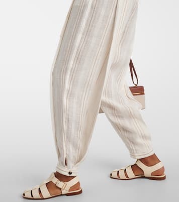 Pantalon tapered Gustel rayé en lin | Loro Piana