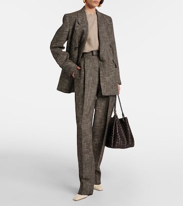 Wool and cotton-blend wide-leg pants | Bottega Veneta