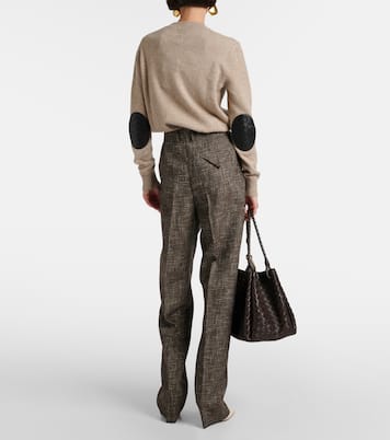 Wool and cotton-blend wide-leg pants | Bottega Veneta