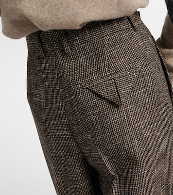 Wool and cotton-blend wide-leg pants | Bottega Veneta