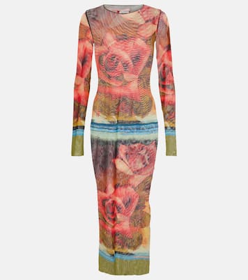Vestido midi floral semitranslúcido | Jean Paul Gaultier