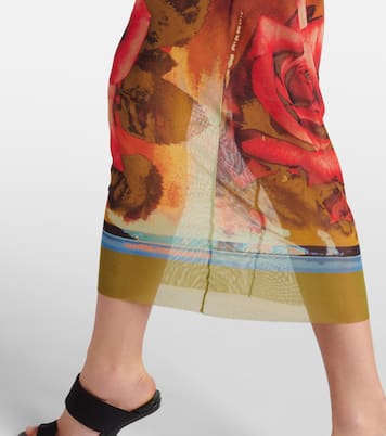 Vestido midi floral semitranslúcido | Jean Paul Gaultier