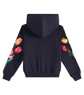 Sudadera con capucha de algodón floral | Dolce&Gabbana Kids