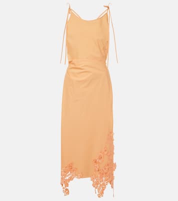 Robe midi en coton et dentelle | Acne Studios