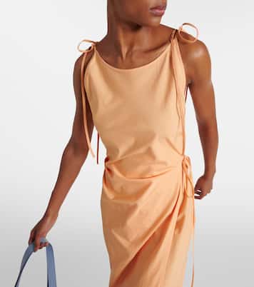 Robe midi en coton et dentelle | Acne Studios