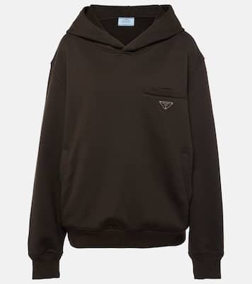 Felpa oversize in cotone con cappuccio | Prada