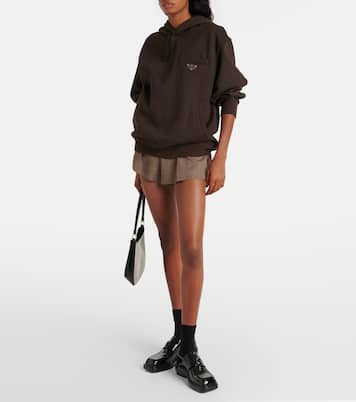 Felpa oversize in cotone con cappuccio | Prada