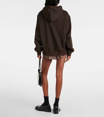 Felpa oversize in cotone con cappuccio | Prada