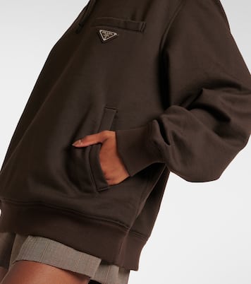 Felpa oversize in cotone con cappuccio | Prada