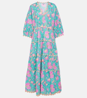 Colorblocked cotton poplin maxi dress | Juliet Dunn
