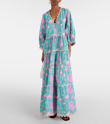 Colorblocked cotton poplin maxi dress | Juliet Dunn