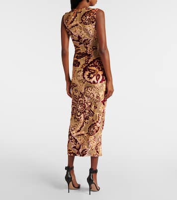 Abito midi in velluto e tulle jacquard | Etro