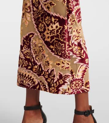Abito midi in velluto e tulle jacquard | Etro