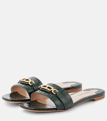 Whitney croc-effect leather slides | Tom Ford