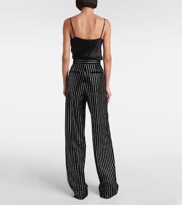 Pantaloni in velluto con cristalli | Alex Perry