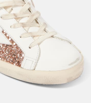 Baskets Super-Star en cuir à paillettes | Golden Goose