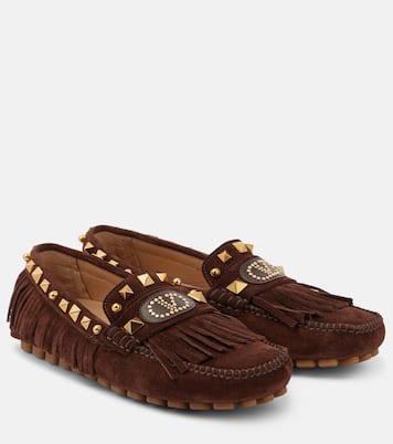 Mocasines VLogo de ante con flecos | Valentino Garavani
