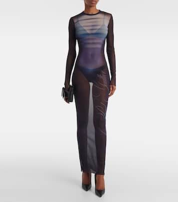Bedrucktes Maxikleid La Male aus Mesh | Jean Paul Gaultier