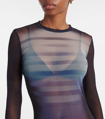 Bedrucktes Maxikleid La Male aus Mesh | Jean Paul Gaultier