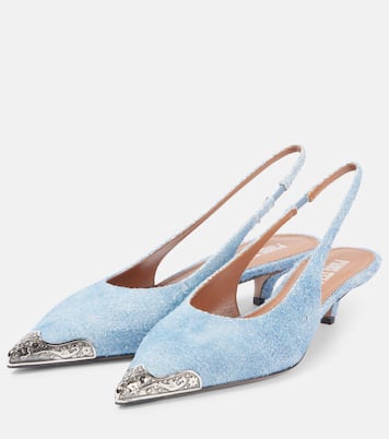 Escarpins slingback Jessica Western 35 en daim | Paris Texas