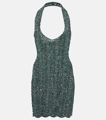 Abito corto in mesh con paillettes | Saint Laurent
