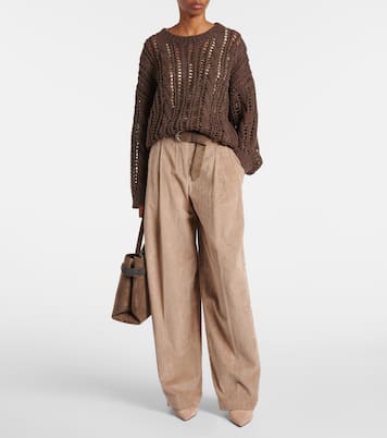 Pumps slingback Monili in suede | Brunello Cucinelli