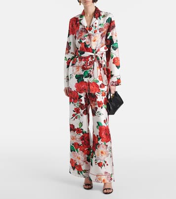 Camicia in raso di seta con stampa | Dolce&Gabbana
