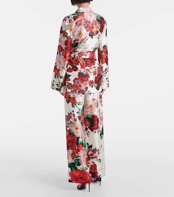 Camicia in raso di seta con stampa | Dolce&Gabbana