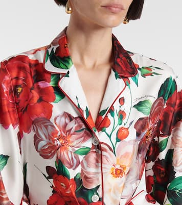 Camicia in raso di seta con stampa | Dolce&Gabbana