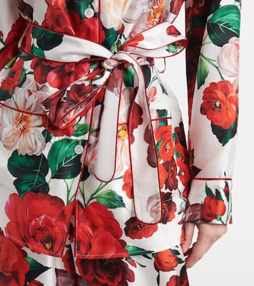 Camicia in raso di seta con stampa | Dolce&Gabbana