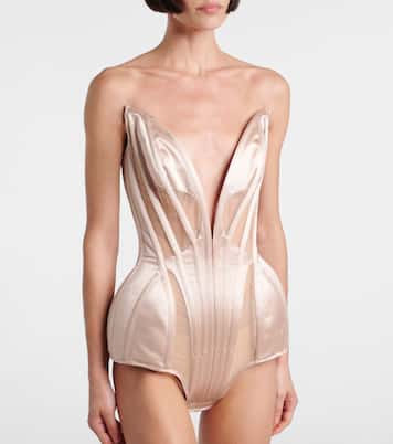 Body corsé de malla | Mugler